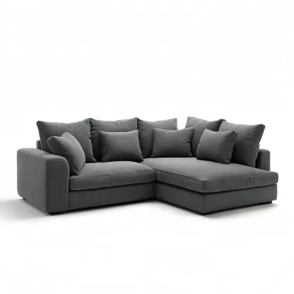 Ecksofa Stoff 275x85x198 cm – Dunkelgrau – Modernes Design