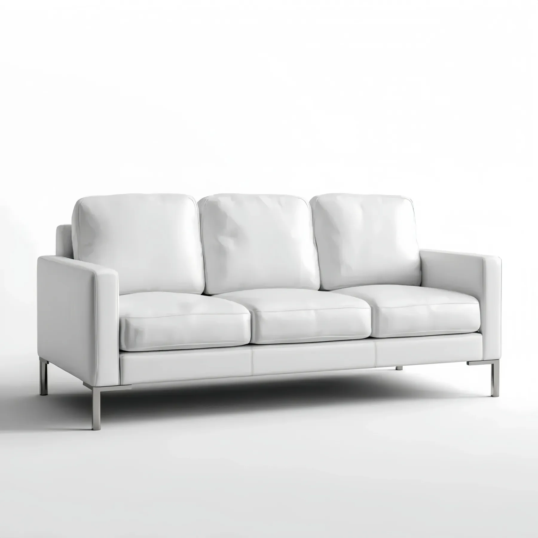 3-Sitzer-Sofa Leder 200x85x90 cm – Weiß – Modernes Design