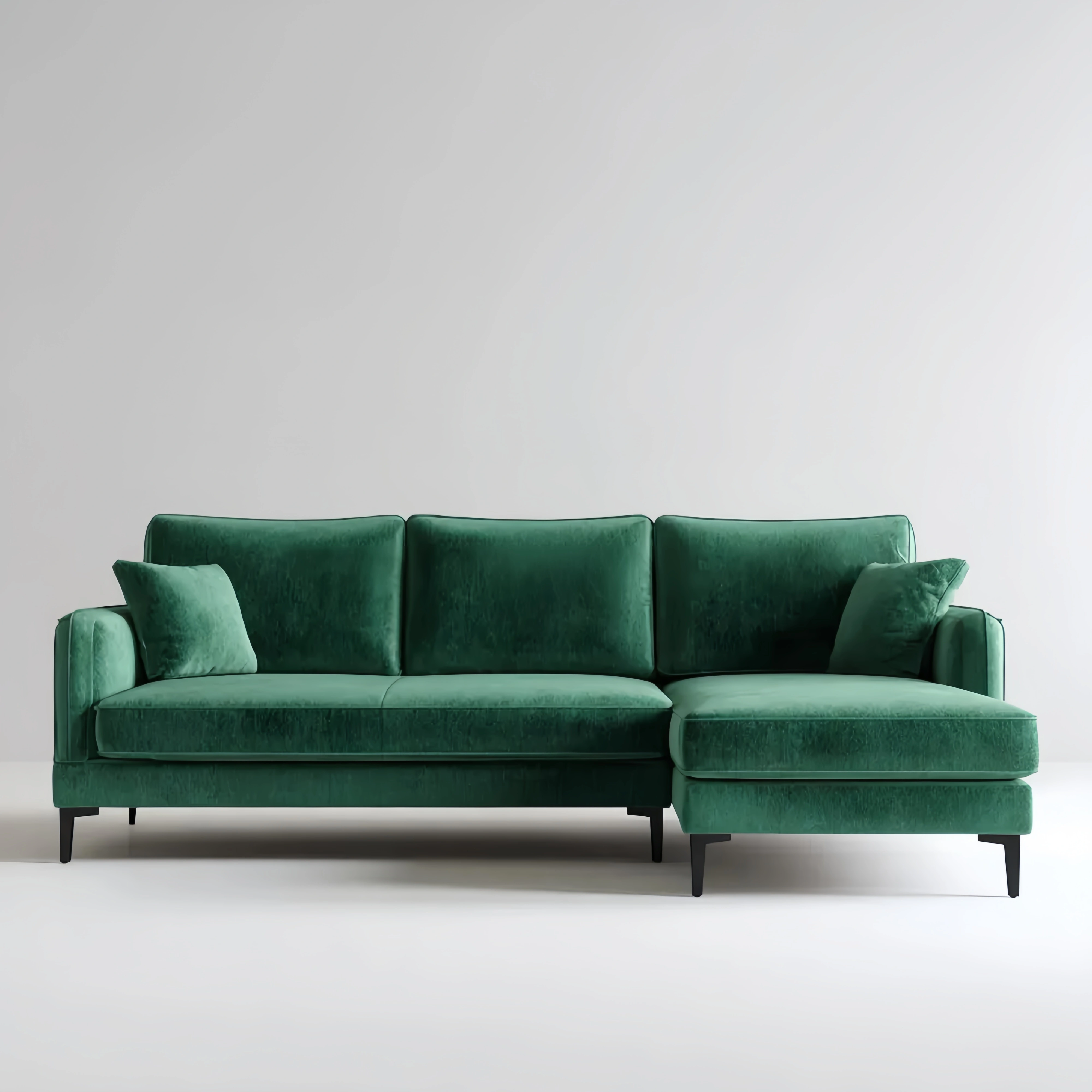 Ecksofa Samtbezug 280x170x85 cm – Grün – Modernes Design