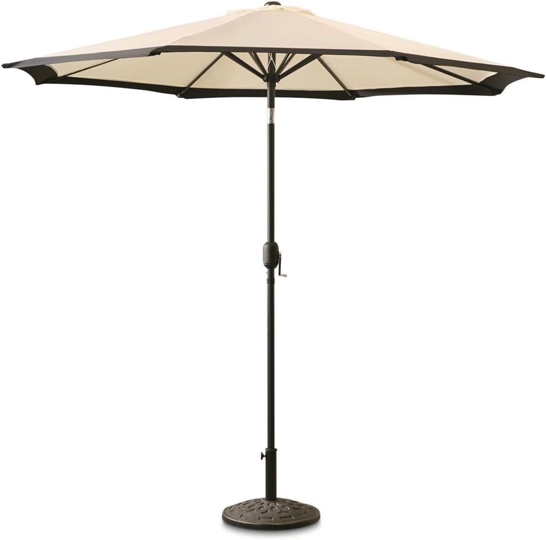 Two-Tone 9' Outdoor Patio Umbrella Push Black