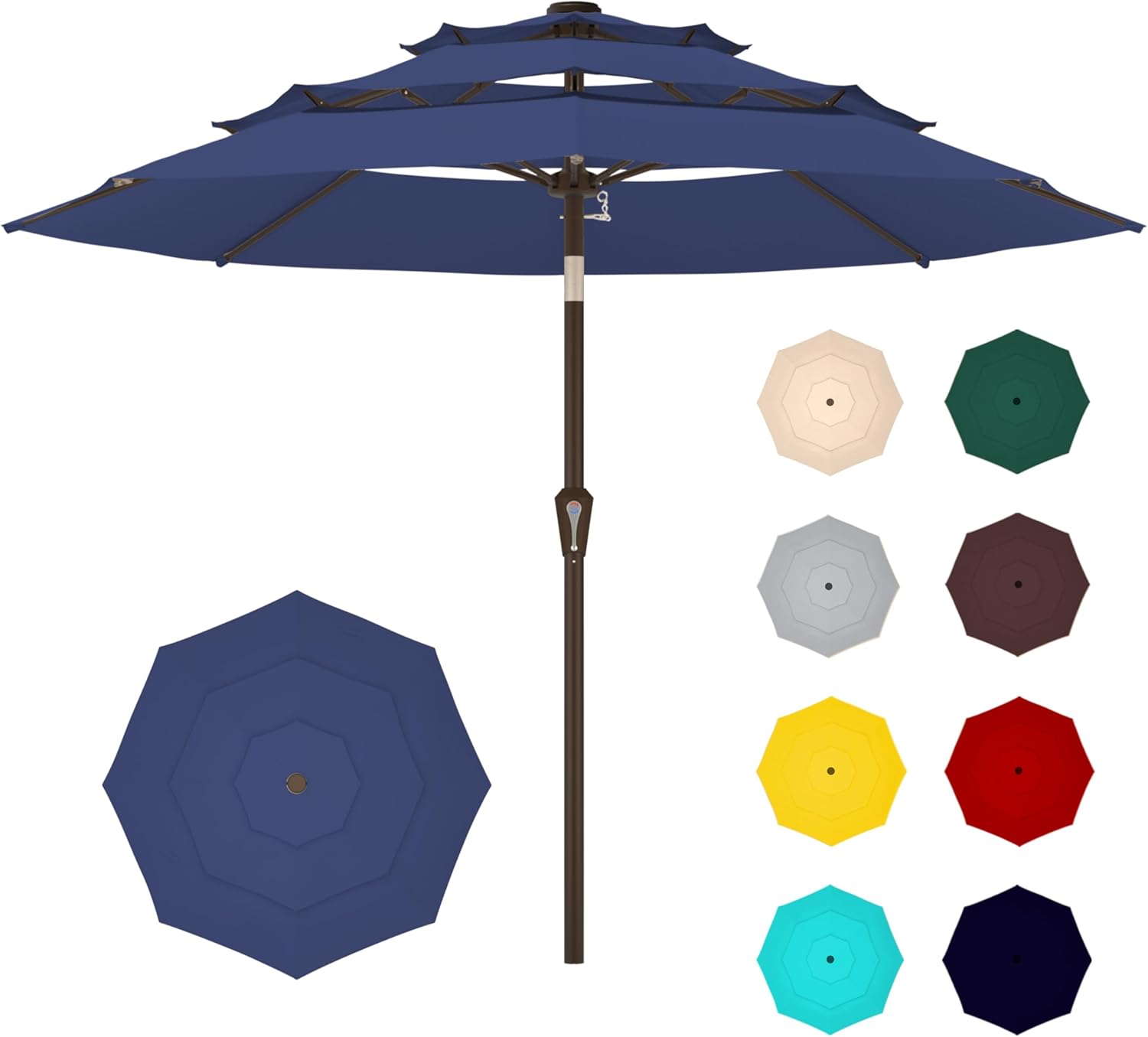 9FT 3-Tier Large Outdoor Patio Umbrella Navy