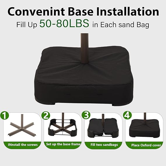 10ft Offset Cantilever Hanging Outdoor Patio Umbrella Red