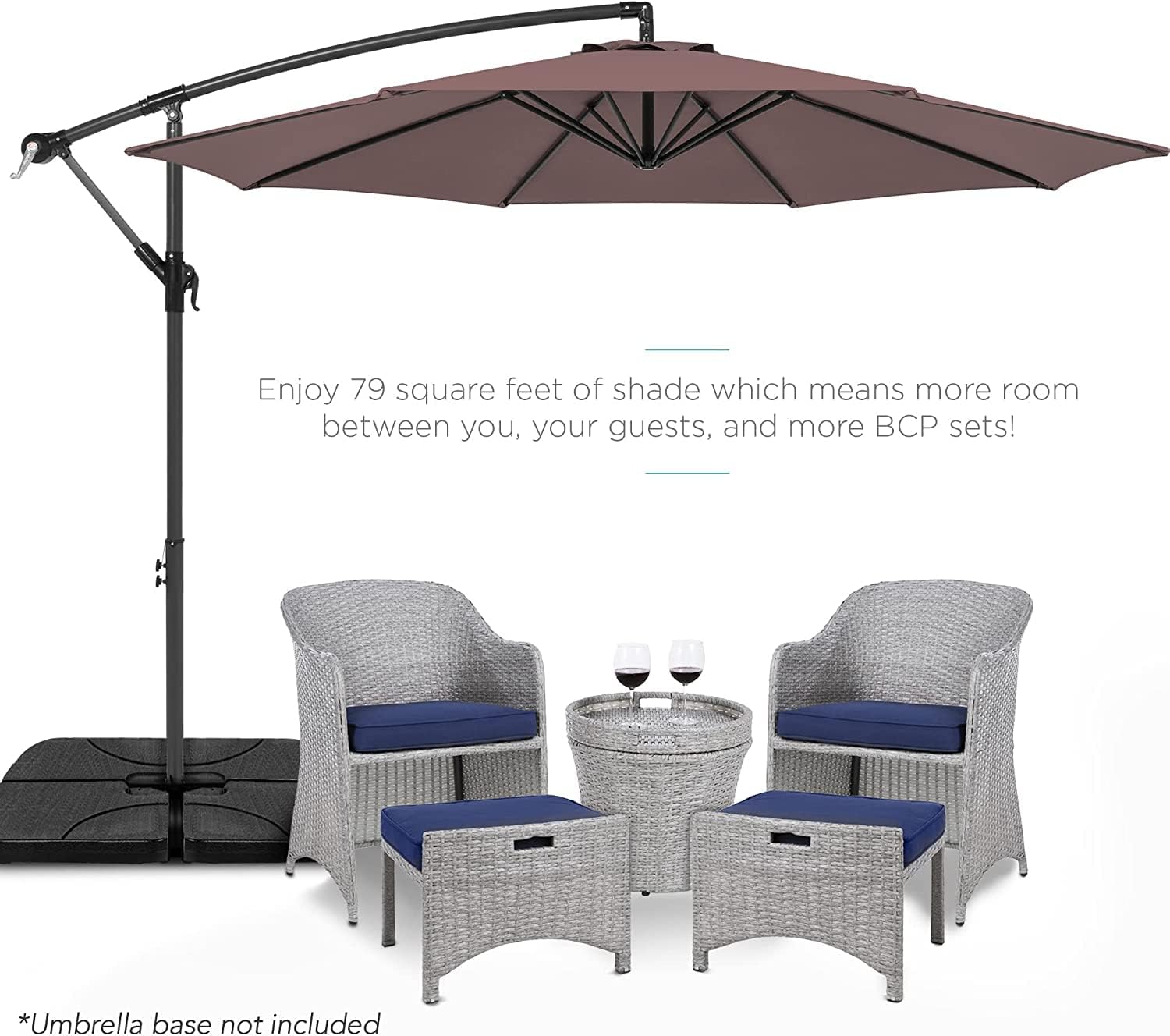 10ft 8 Ribs Patio Umbrella Canopy Coffee