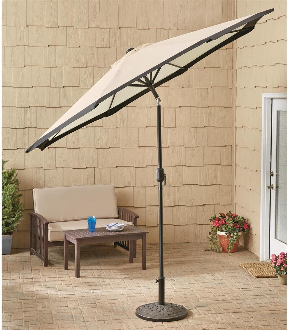 Two-Tone 9' Outdoor Patio Umbrella Push Black