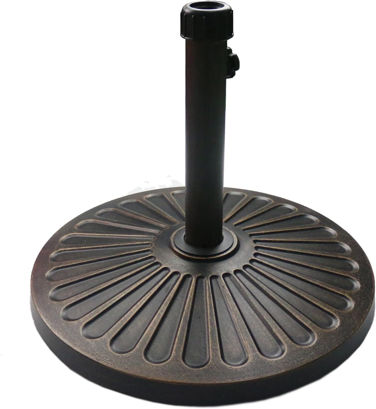 18" 30.2-lbs Heavy Duty Round Antiqued Umbrella Base for Patio Bronze