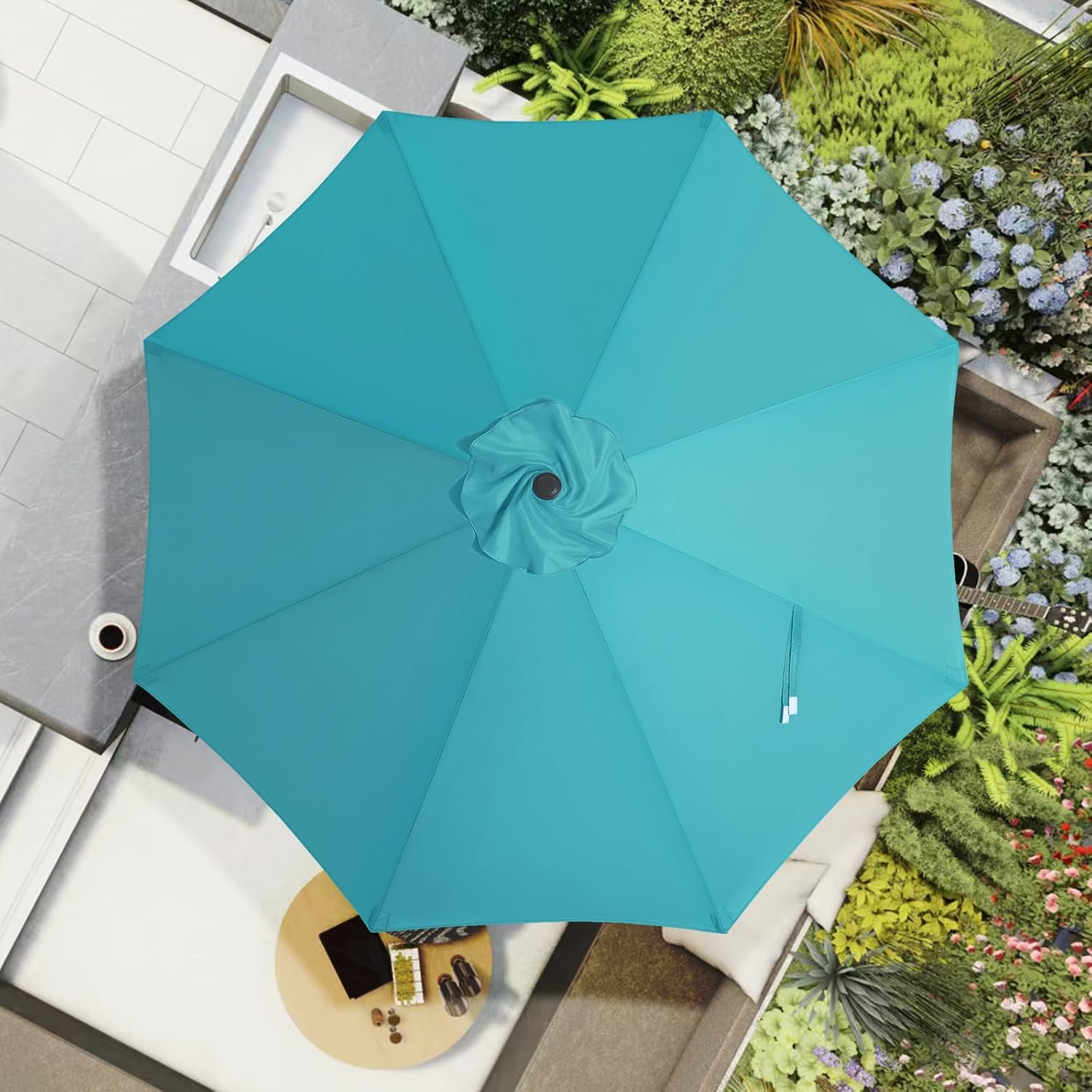 Patio Umbrella 9 ft Replacement Canopy Turquoise