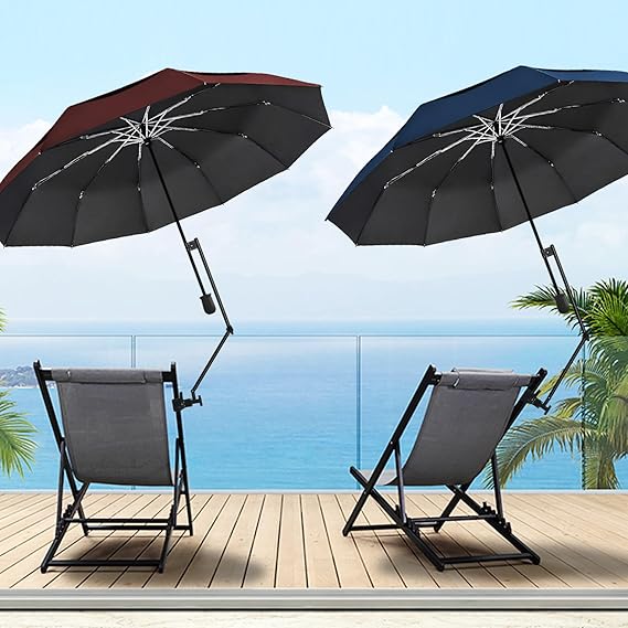UPF 50+ Golf Umbrella with Adjustable Universal Clamp black