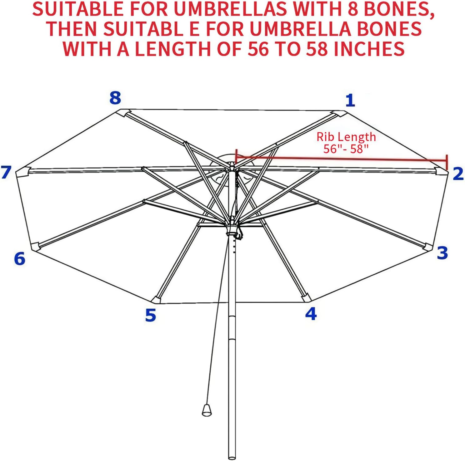 10ft 8 Ribs Patio Umbrella Canopy Coffee