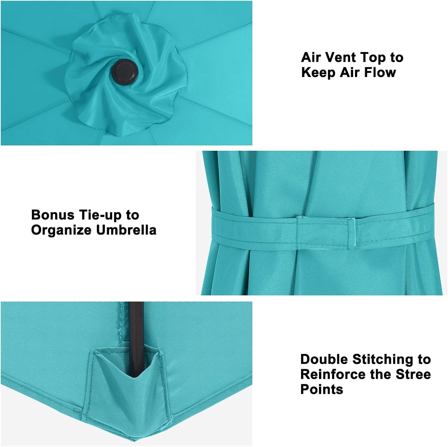 Patio Umbrella 9 ft Replacement Canopy Turquoise