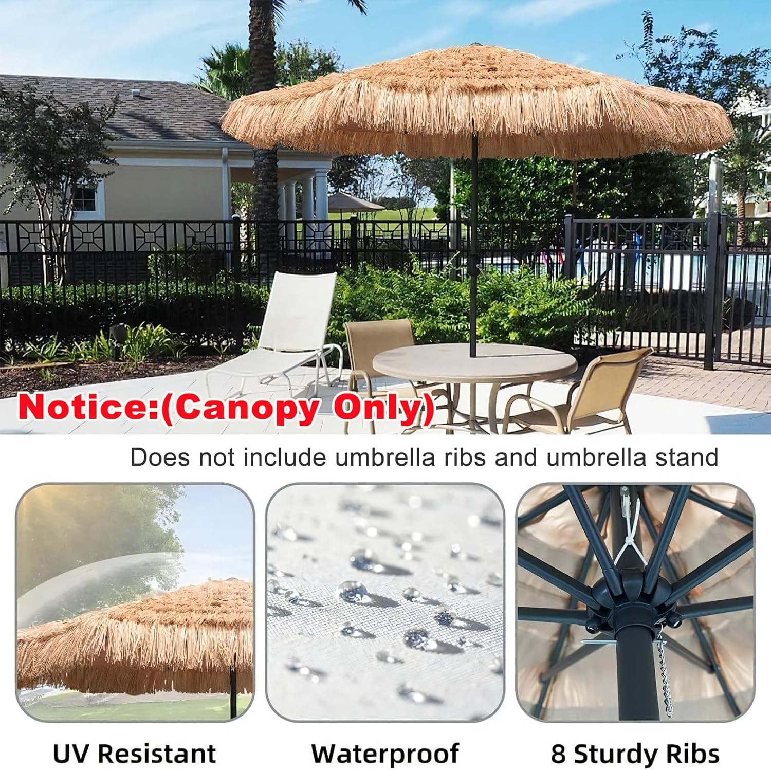 10ft Patio Umbrella Replacement Canopy