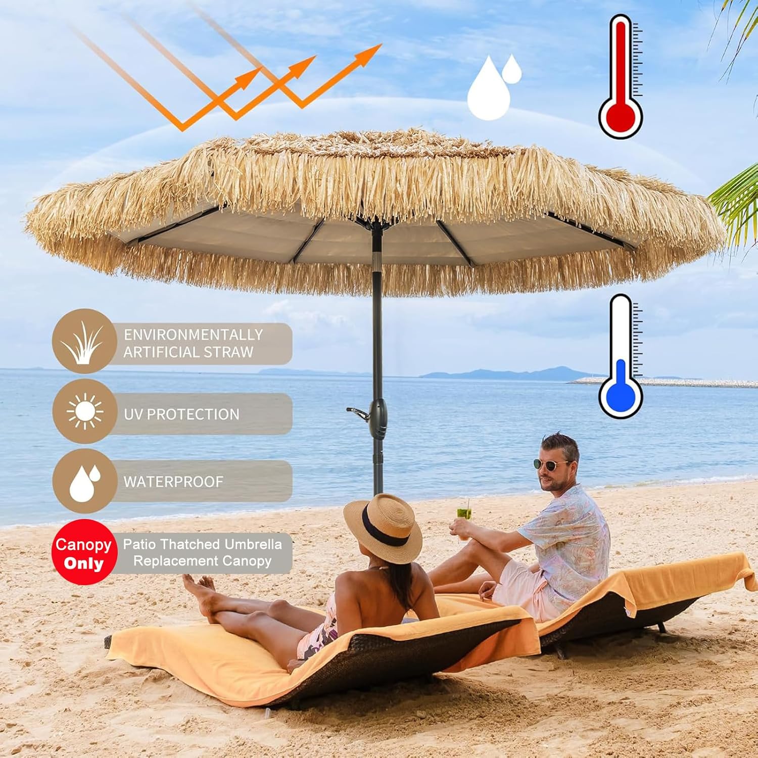 10ft Patio Umbrella Replacement Canopy