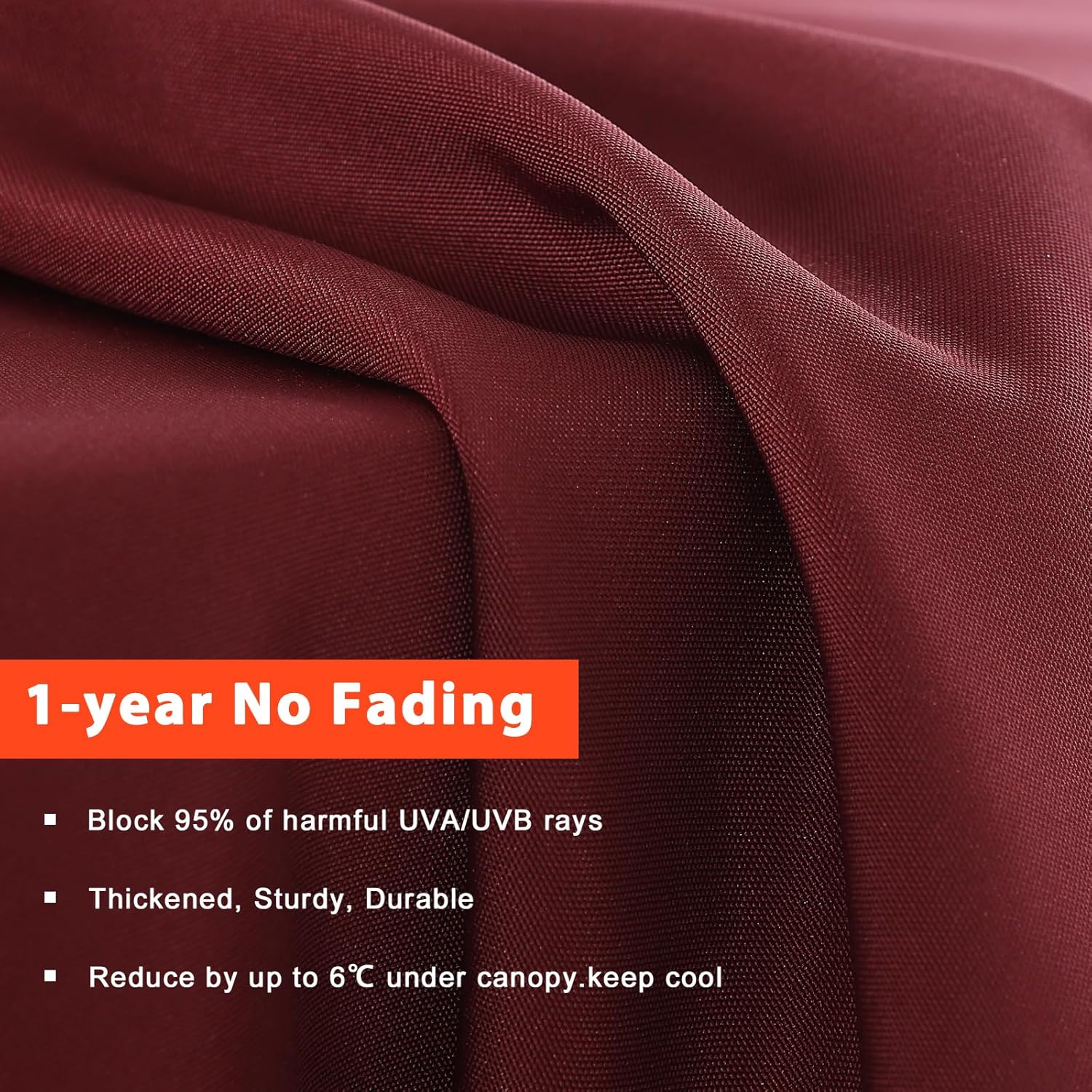 Patio Umbrella 9 ft Replacement Canopy Burgundy