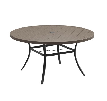 53" All Weather Round Outdoor Table with 1.57" Umbrella Hole for 8 Person