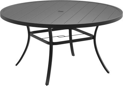 53" All Weather Round Outdoor Table with 1.57" Umbrella Hole for 8 Person