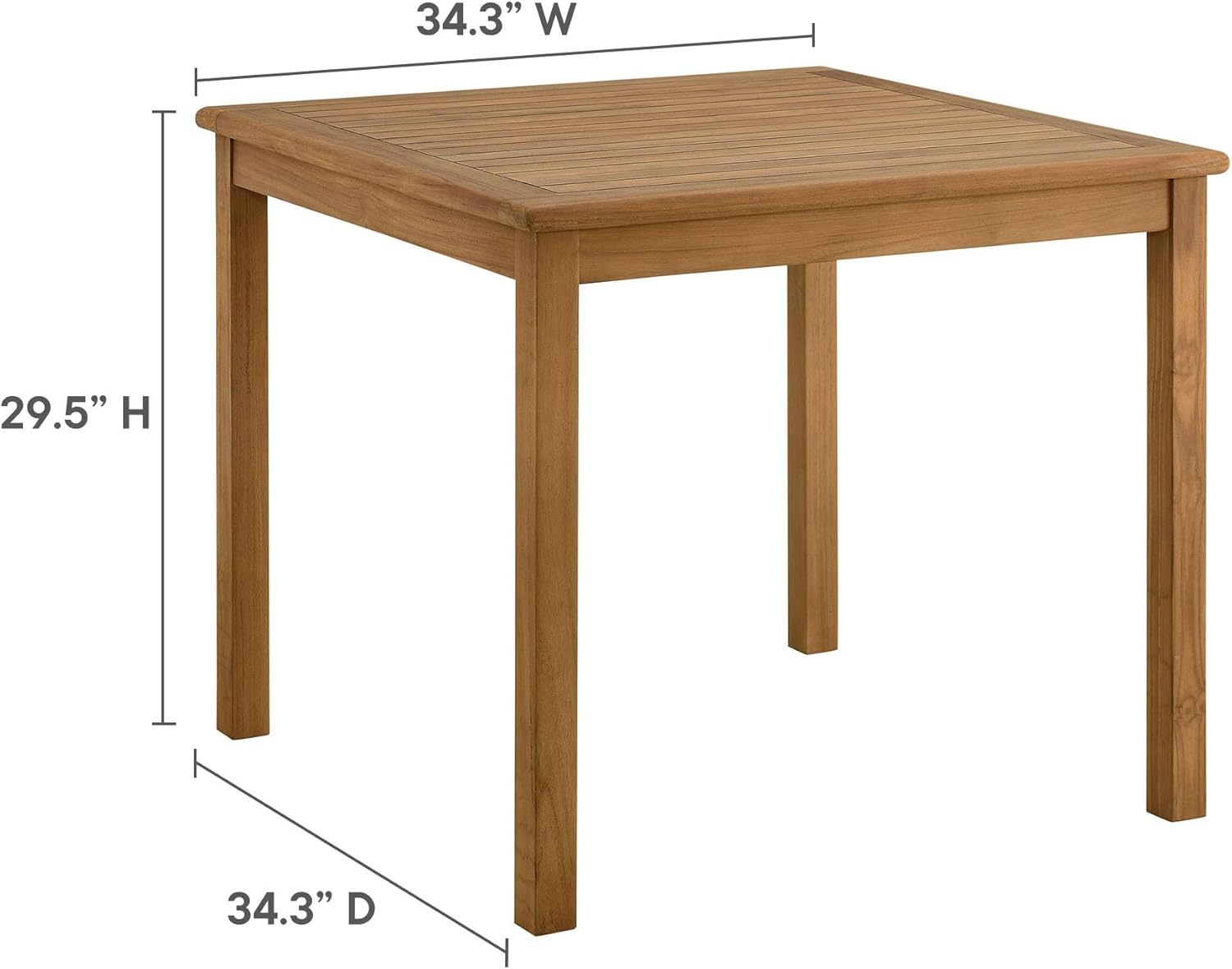 Outdoor Patio Teak Wood 3-Piece Dining Set in Natural Black