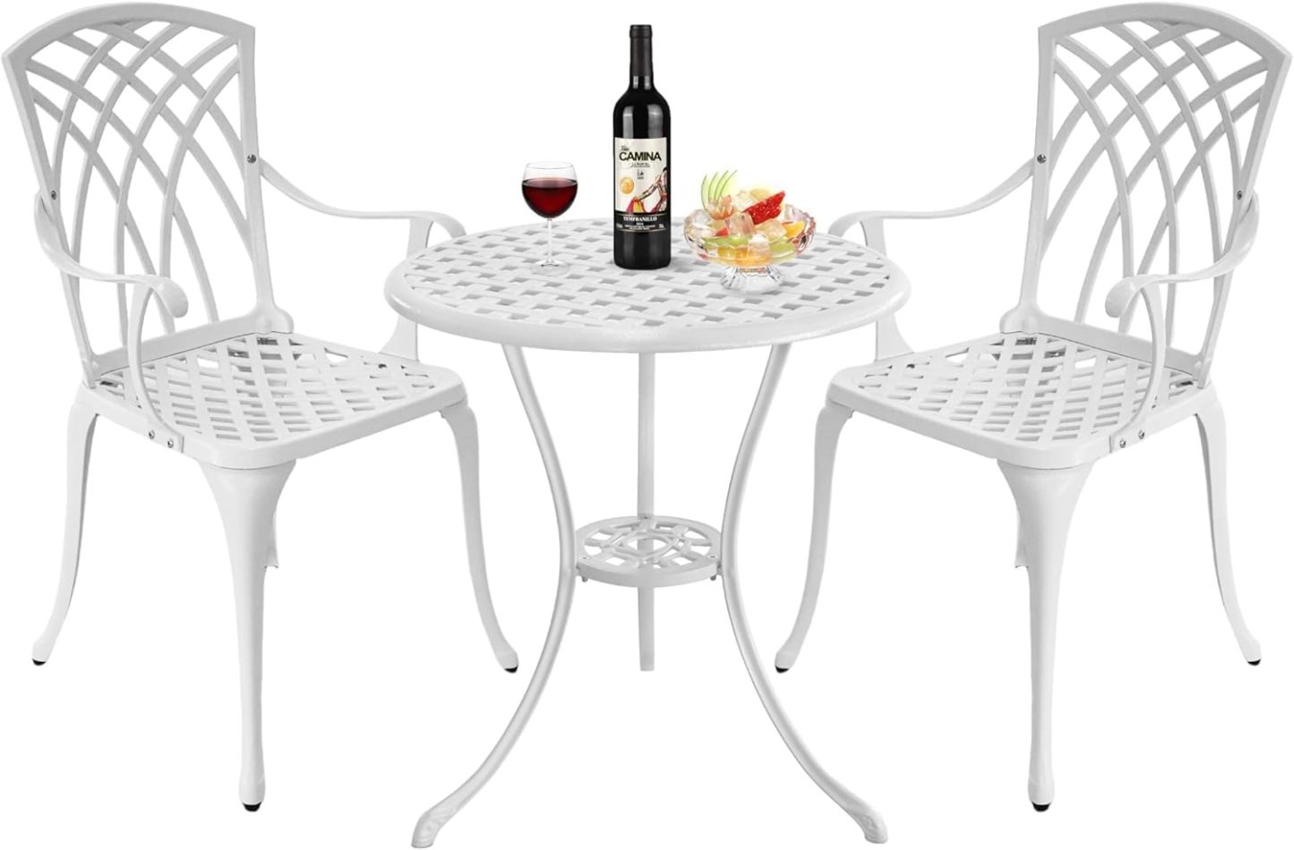 3 Piece Outdoor Bistro Set White