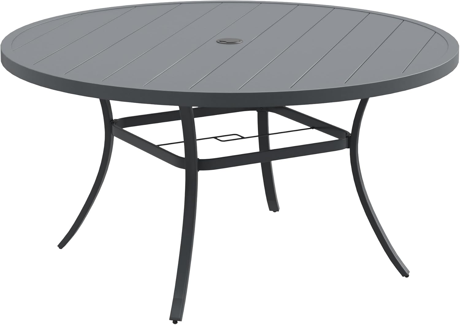 53" All Weather Round Outdoor Table with 1.57" Umbrella Hole for 8 Person