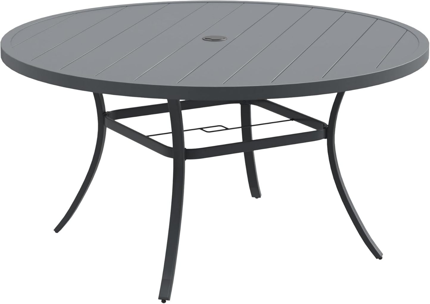 53" All Weather Round Outdoor Table with 1.57" Umbrella Hole for 8 Person