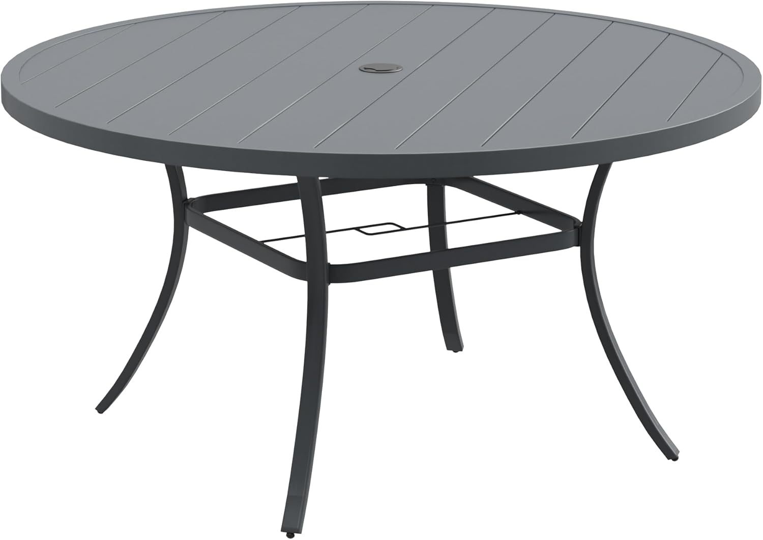 53" All Weather Round Outdoor Table with 1.57" Umbrella Hole for 8 Person