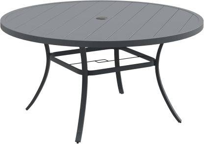 53" All Weather Round Outdoor Table with 1.57" Umbrella Hole for 8 Person