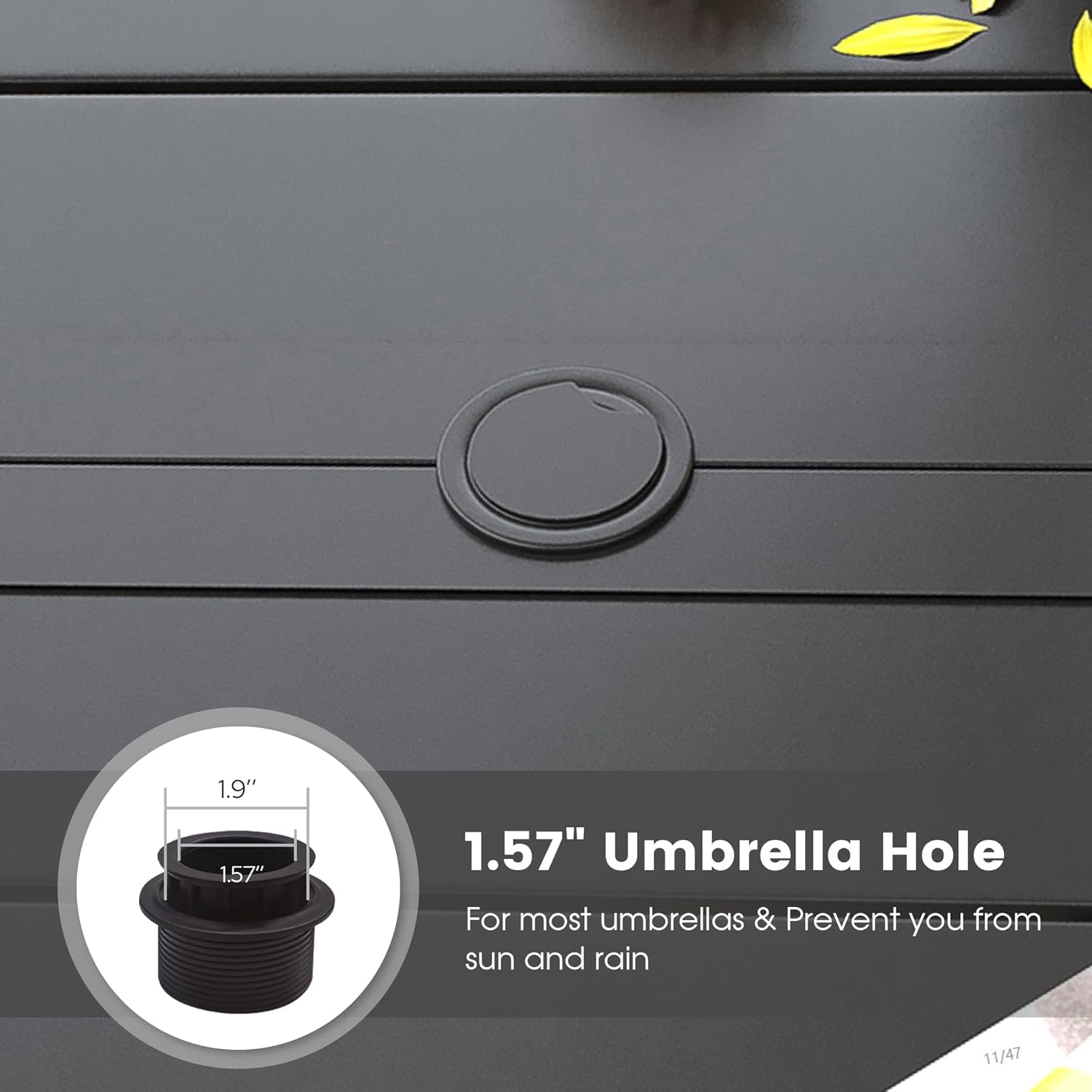 7 Pieces Patio Dining Set for 6, Patio Furniture Includes Grey Stackable Sling Outdoor Chairs and 59.2" Rectangle Metal Black Table