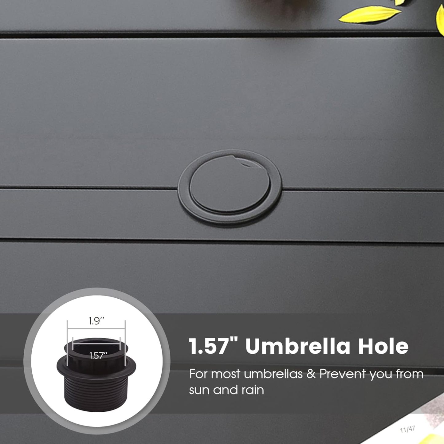 7 Pieces Patio Dining Set for 6, Patio Furniture Includes Grey Stackable Sling Outdoor Chairs and 59.2" Rectangle Metal Black Table