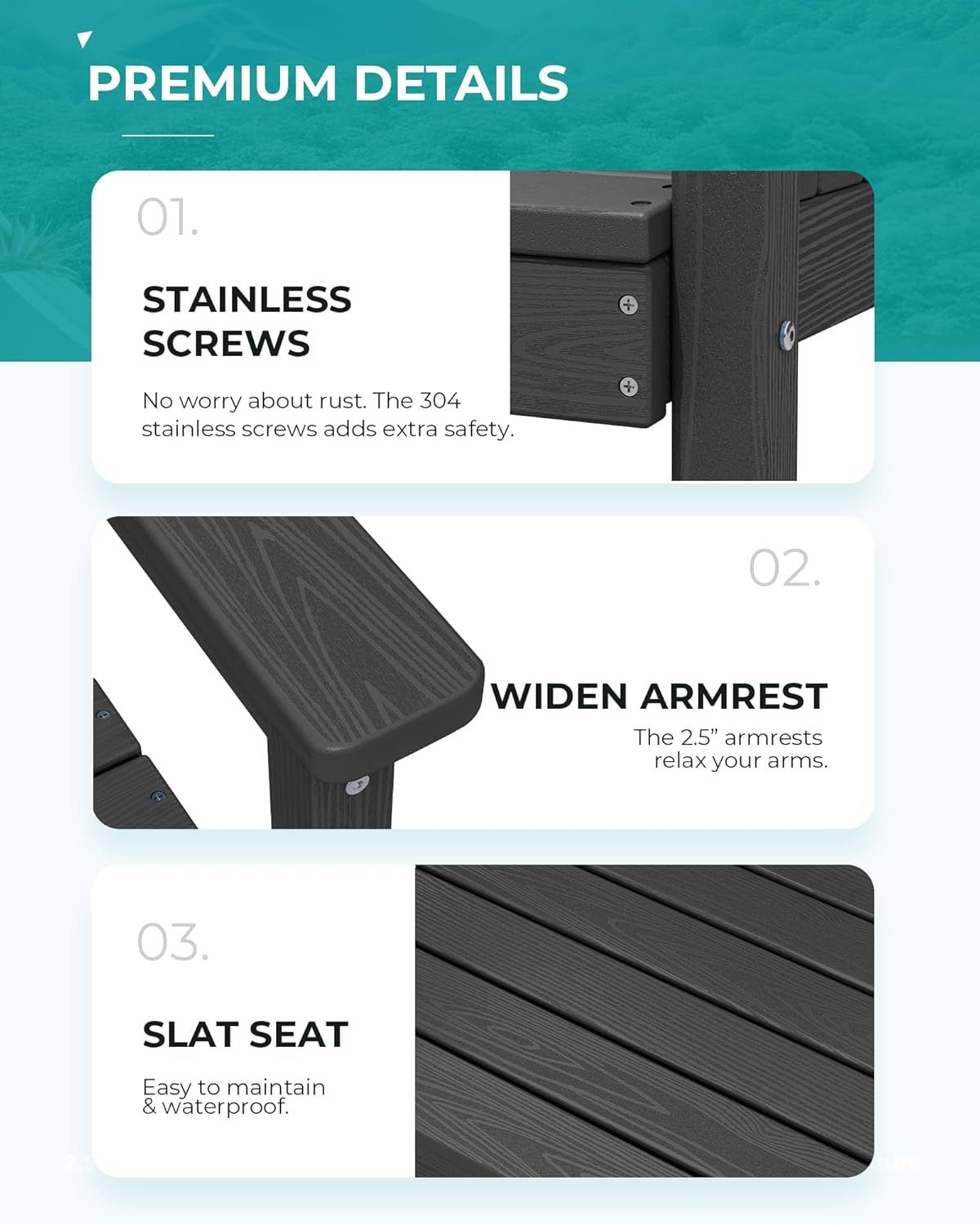 7-Piece Patio Dining Table Sets, Outdoor HDPE Dining Furniture Set