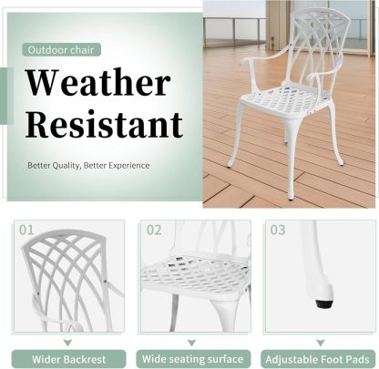 3 Piece Outdoor Bistro Set White