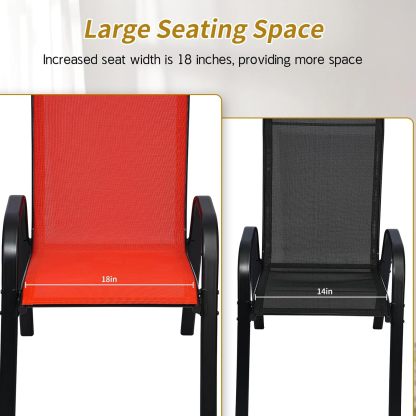 Outdoor Patio Dining Chairs red