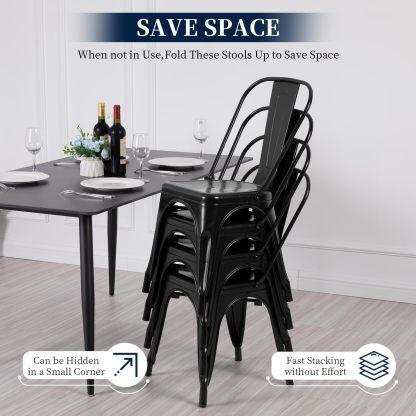 Metal Dining Chairs Black