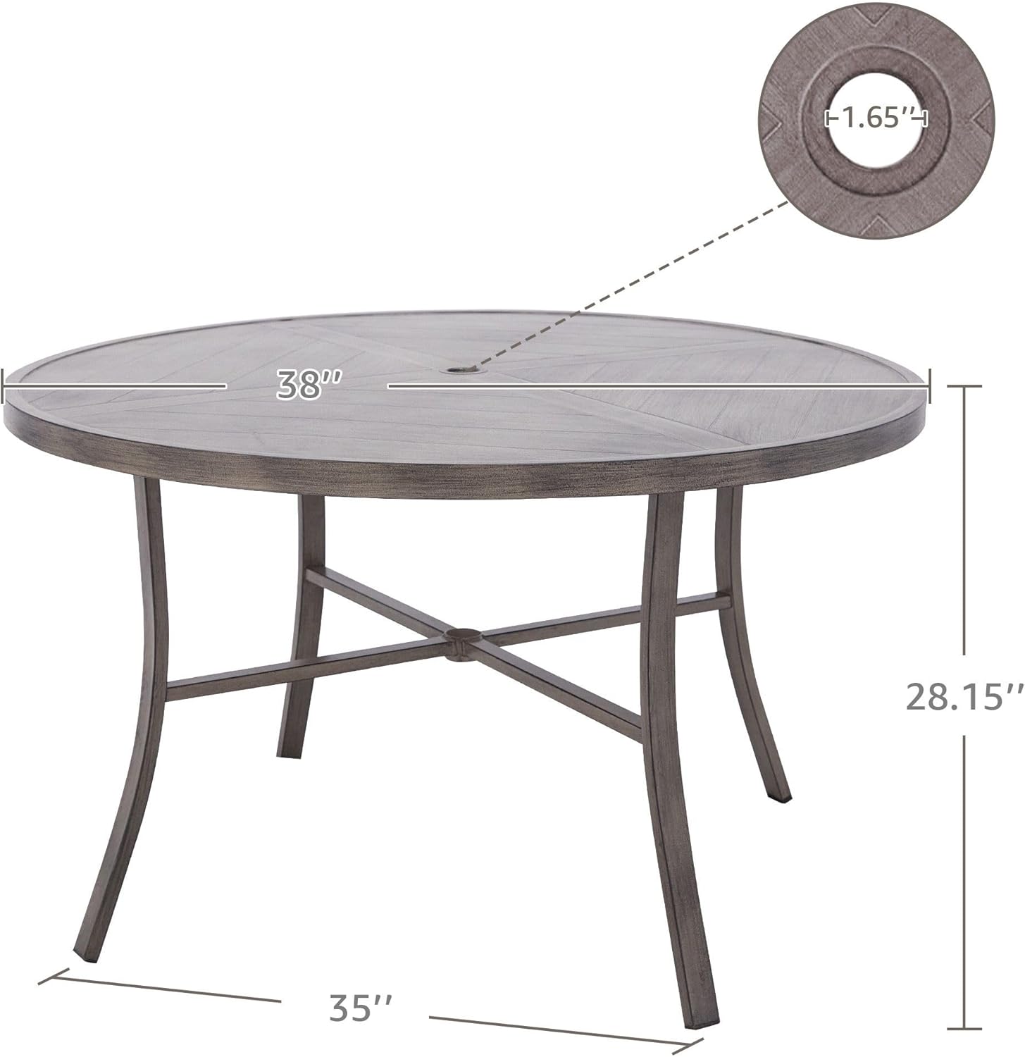 5-Piece Outdoor Patio Dining Set, 4pcs Patio Swivel Rocking Chairs and 38’’ Round Dining Table