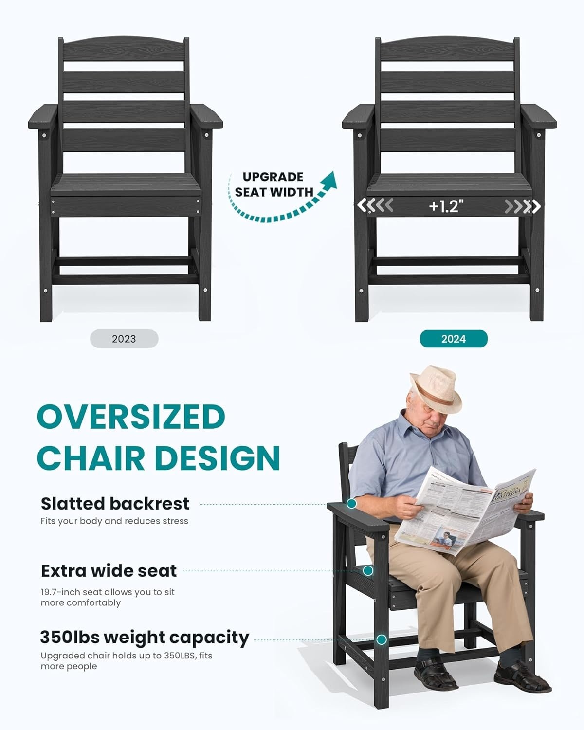 7-Piece Patio Dining Table Sets, Outdoor HDPE Dining Furniture Set