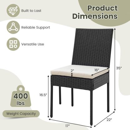 Patio Dining Chairs Set of 2 	Off White