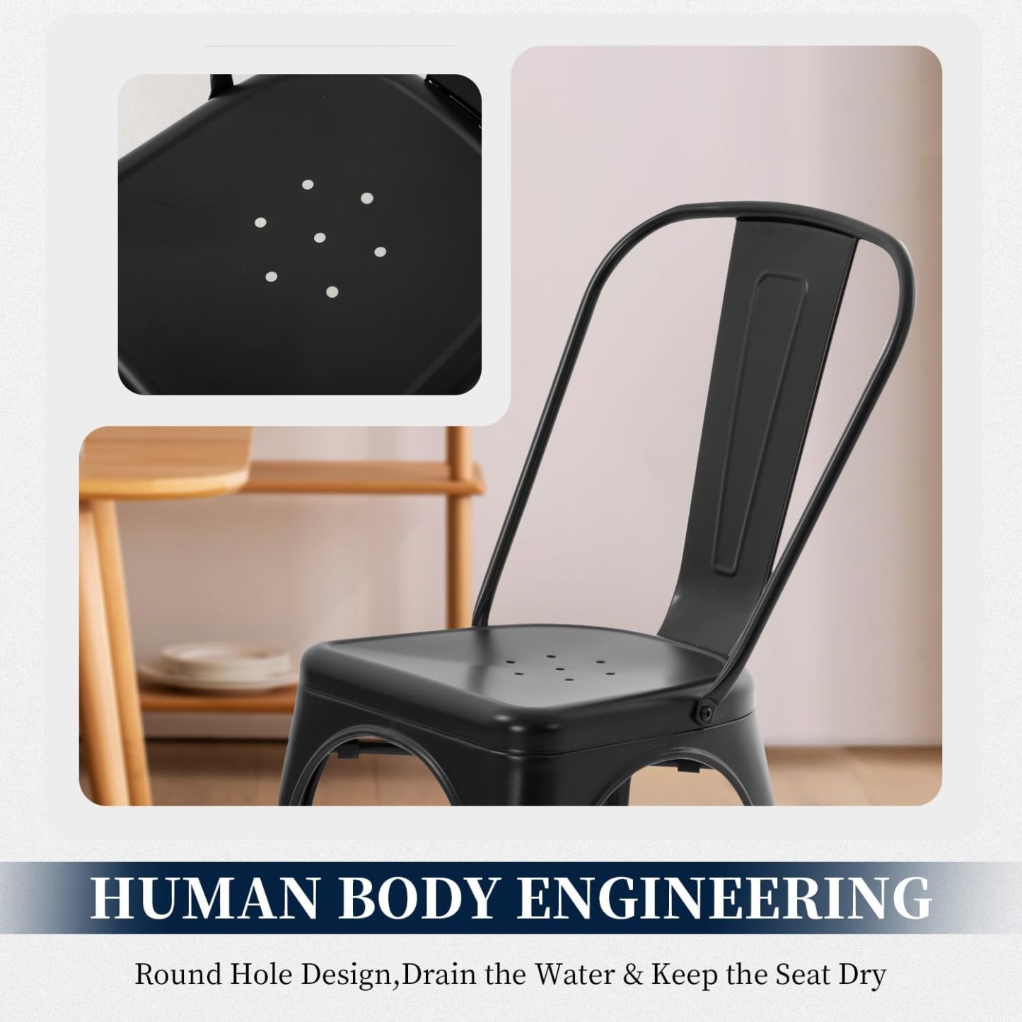 Metal Dining Chairs Black