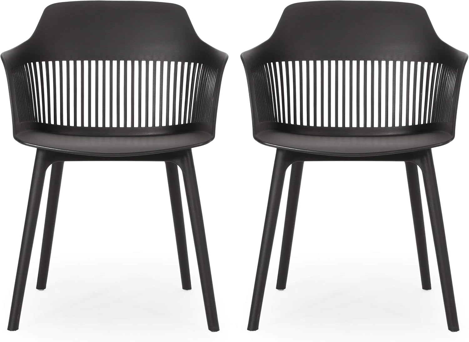 Outdoor Dining Chair (Set of 2), Black