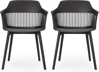 Outdoor Dining Chair (Set of 2), Black