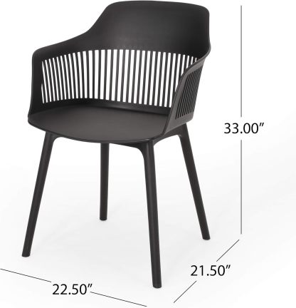 Outdoor Dining Chair (Set of 2), Black