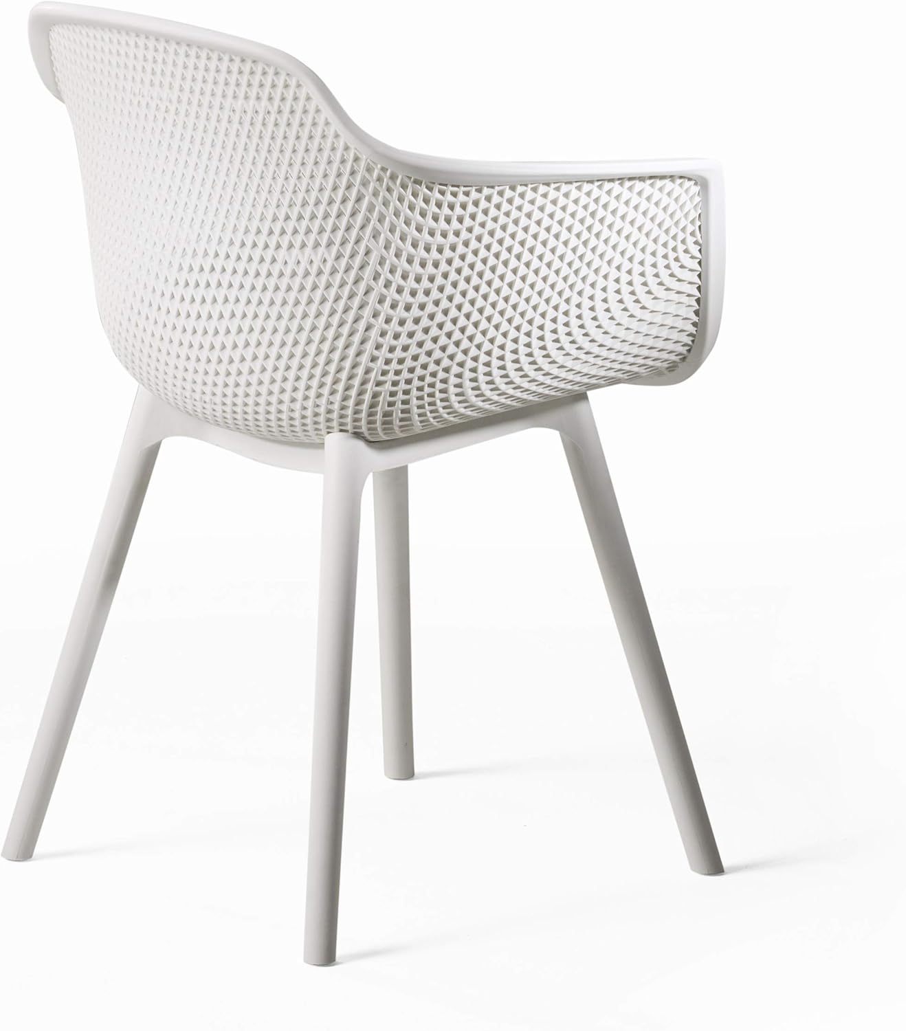 Outdoor Modern Dining Chair (Set of 2), White