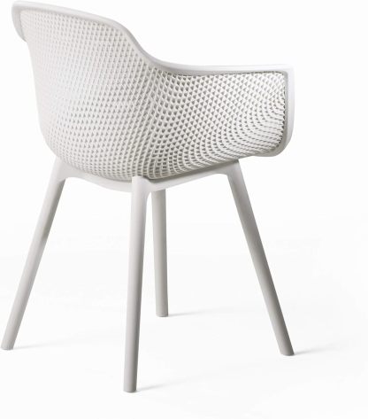 Outdoor Modern Dining Chair (Set of 2), White