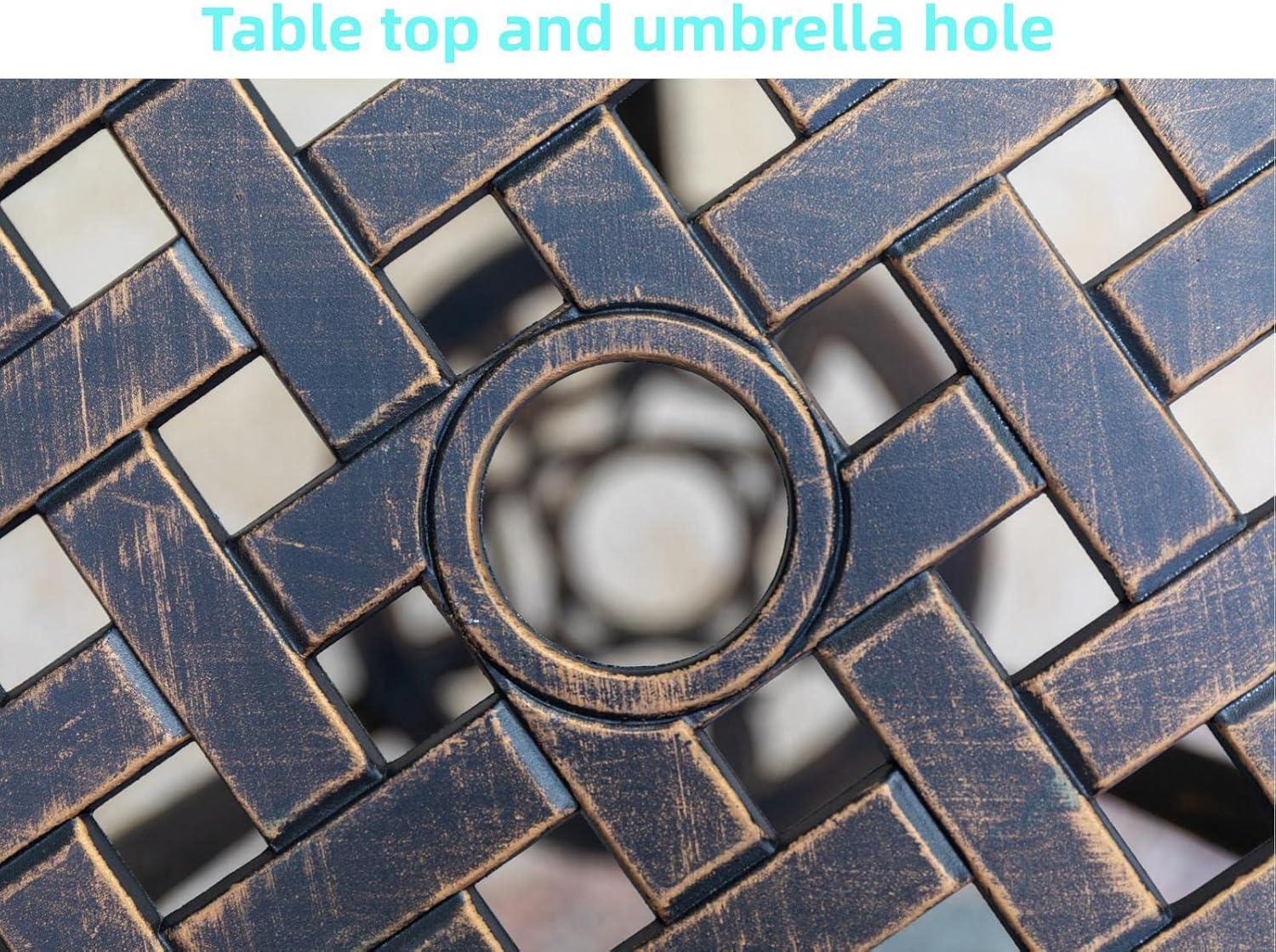 Bistro Set 3 Piece Rustproof Cast Aluminum Patio Furniture Sets Round Table Bronze