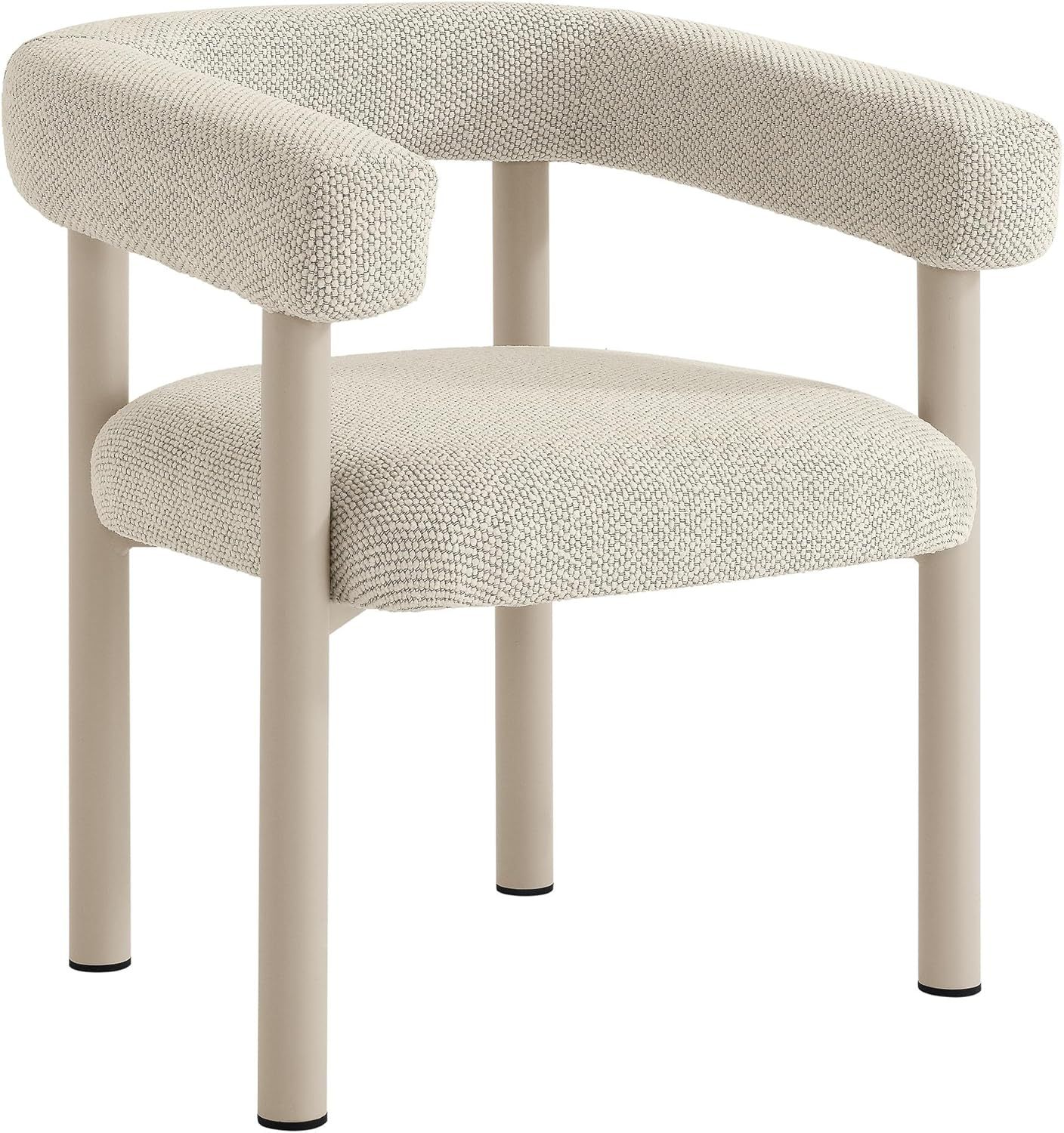 Aluminum Outdoor Patio Dining Armchairs Set of 2 Brown