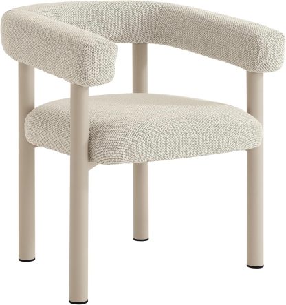 Aluminum Outdoor Patio Dining Armchairs Set of 2 Brown