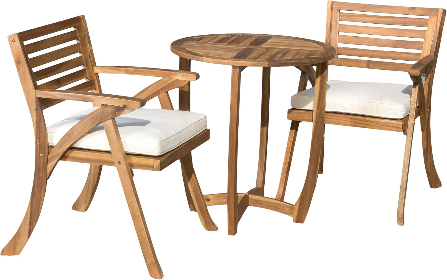 Acacia Wood Bistro Set Teak Finish