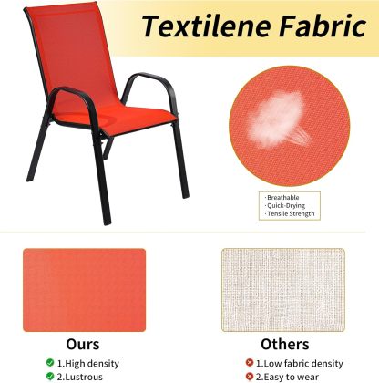 Outdoor Patio Dining Chairs red