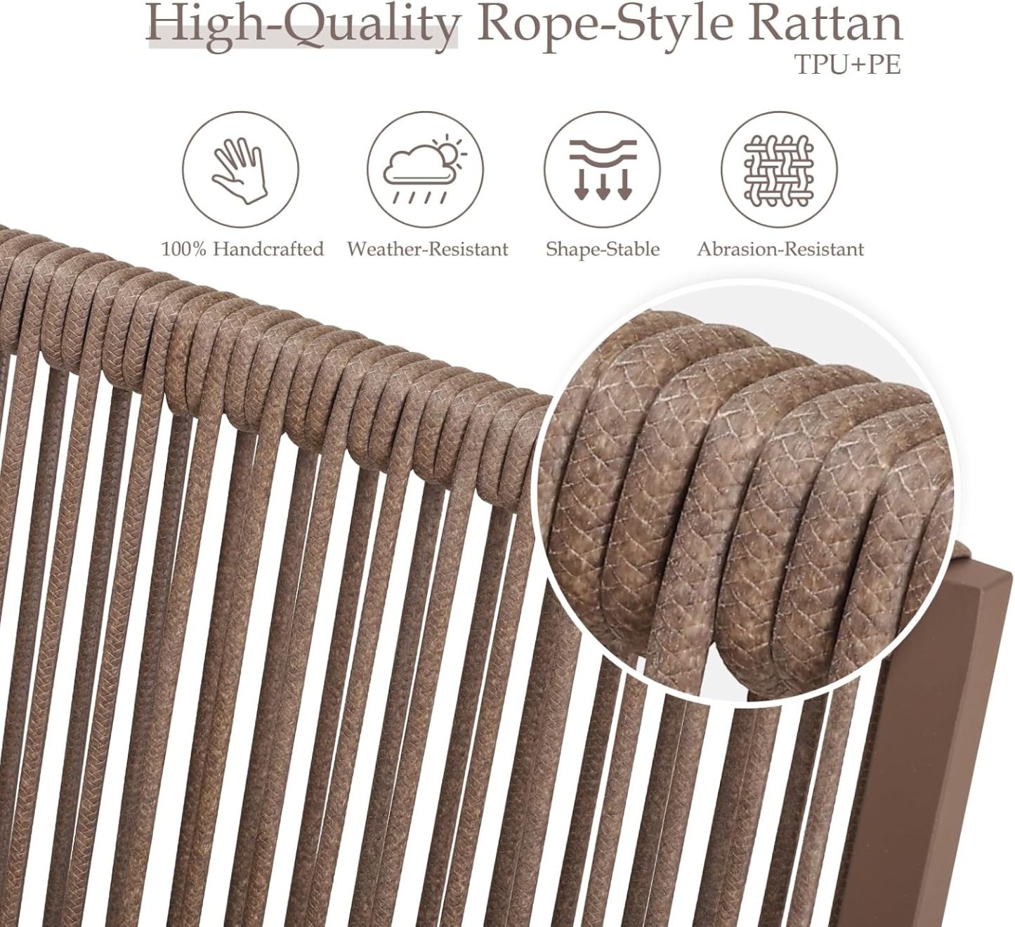 Aluminum Outdoor Patio Dining Chairs Light Brown