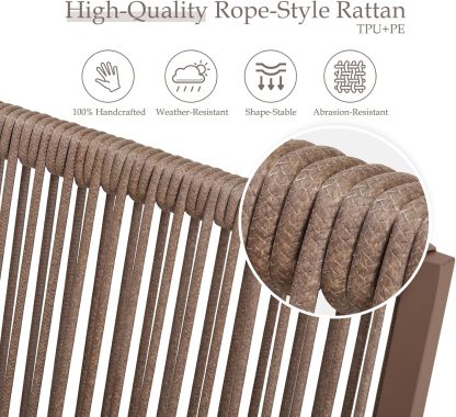 Aluminum Outdoor Patio Dining Chairs Light Brown