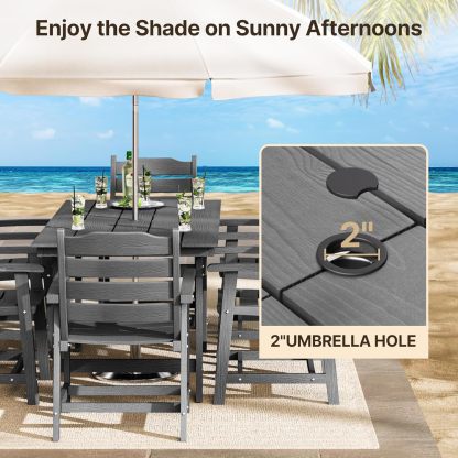 7 Piece HIPS Patio Furniture Set Grey