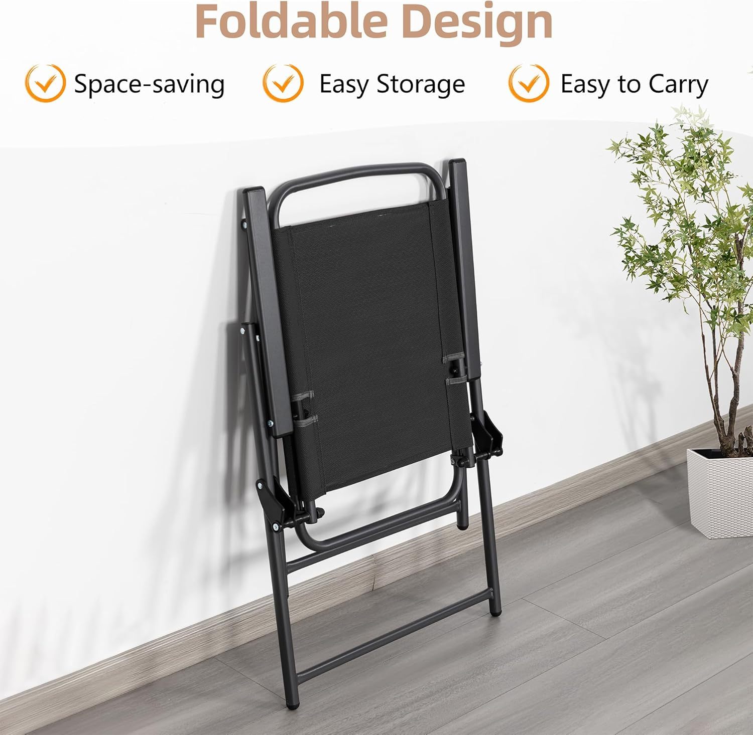 6 Piece Folding Patio Dining Set, Small Metal Outdoor Garden Patio Table and Chair Set