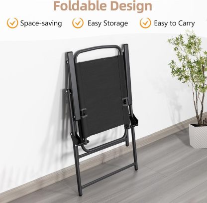 6 Piece Folding Patio Dining Set, Small Metal Outdoor Garden Patio Table and Chair Set