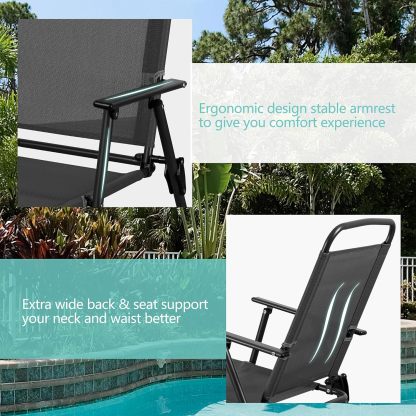 6 Piece Folding Patio Dining Set, Small Metal Outdoor Garden Patio Table and Chair Set